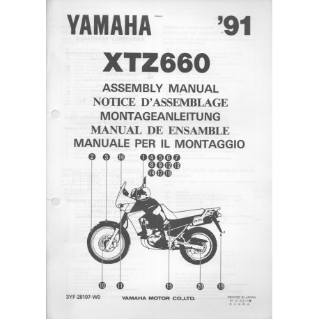 YAMAHA XTZ 660 1991 (assemblage 02 / 91) type 3YF