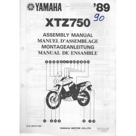 YAMAHA XTZ 750 1990 (assemblage 02 / 89) type 3LD