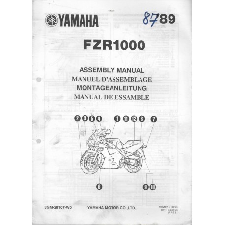 YAMAHA FZR 1000 de 1989  (assemblage 11 / 88) type 3GM