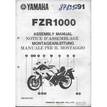 YAMAHA FZR 1000 de 1991  (assemblage 09 / 90) type 3GM