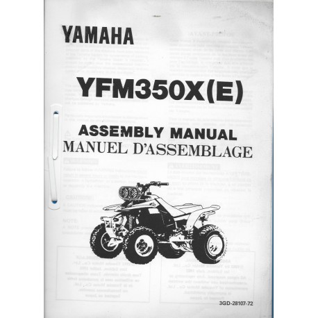 YAMAHA YFM 350 X (E) (assemblage 07 / 1992) type 3GD