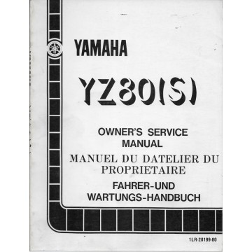 Manuel atelier YAMAHA YZ 80 (S) 1986  type 1LR