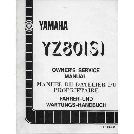 Manuel atelier YAMAHA YZ 80 (S) 1986  type 1LR