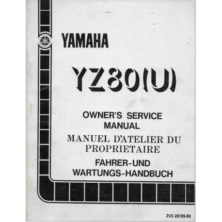 Manuel atelier YAMAHA YZ 80 (U) 1988  type 2VE