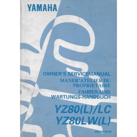 Manuel atelier YAMAHA YZ 80  (L) / LC et YZ 80 LW (L) 1999
