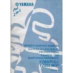 YAMAHA YZ 85 (P) / LC - LW (P) type 5PA modèle 2002