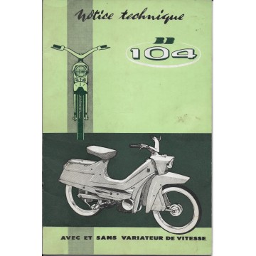PEUGEOT BB 104 (manuel atelier 09 / 1962) 