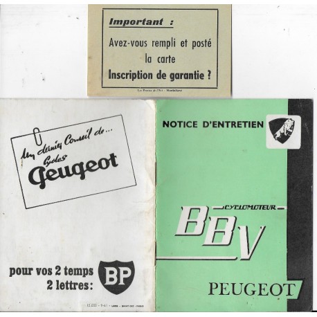 PEUGEOT BBV (manuel utilisateur 09 / 1961)