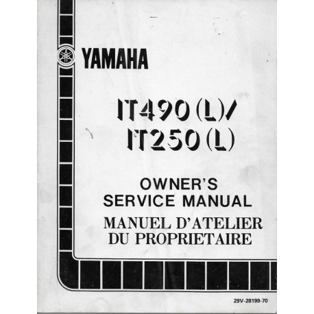 Manuel atelier YAMAHA IT 250 (L)  / IT 490 (L) 1984 (type29V)