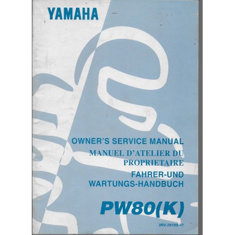 Manuel atelier YAMAHA PW 80 (K) Type 3RV 1998