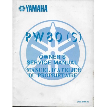 Manuel atelier YAMAHA PW 80 (S) Type 21W de 1986