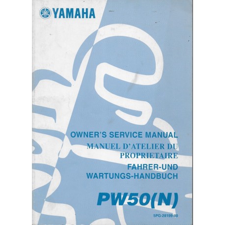 Manuel atelier YAMAHA PW 50 (N) de 2001 Type 5PG
