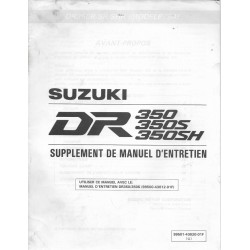 Manuel atelier SUZUKI DR 350 / 350 S / 350 SH (additif 10 / 93) 