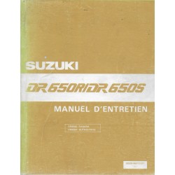 Manuel atelier SUZUKI DR 650 R / S de 1990 à 1992  (01 / 92) 