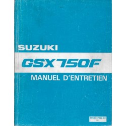 Manuel atelier SUZUKI GSX 750 F de 1989 à 1991  (04 / 1991) 