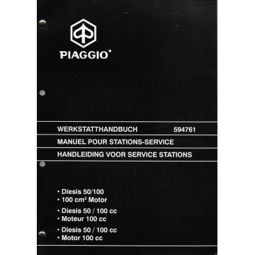 PIAGGIO moteur DIESIS 50 / 100  cc 2 temps (manuel atelier 05 / 2001)