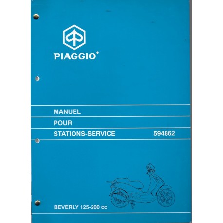 PIAGGIO BEVERLY 125cc et 200 cc 4 temps (manuel atelier 08 / 2001)