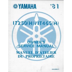 Manuel atelier YAMAHA IT 250 H/ IT 465 H (4V5 / 4V6) 1981