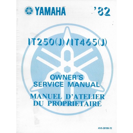 Manuel atelier YAMAHA IT 250 (J) / IT 465 (J) (4V5 / 4V6) 1982