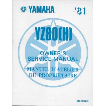 Manuel atelier YAMAHA YZ 80 (H) 1981