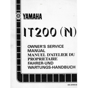 Manuel atelier YAMAHA IT 200 (N) de 1985