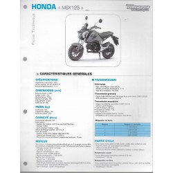 HONDA MSX 125 (2014 et 2015) Fiche RMT