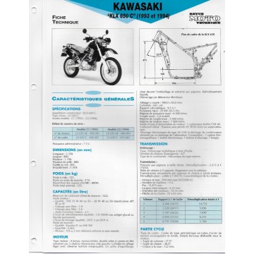 KAWASAKI KLX 650 C (1993 et 1994)  (Fiche RMT)