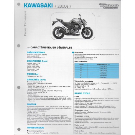KAWASAKI Z 800e (2013)  (Fiche RMT)