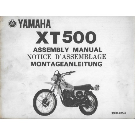 YAMAHA XT 500 1976 (Notice d'assemblage 02 / 76) 