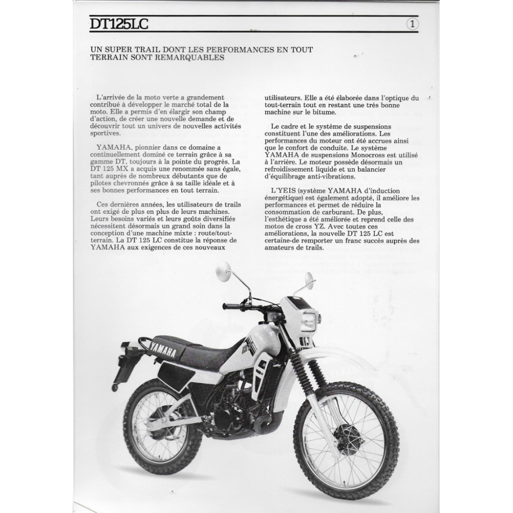Dossier de Presse YAMAHA DT 125 LC (1982)