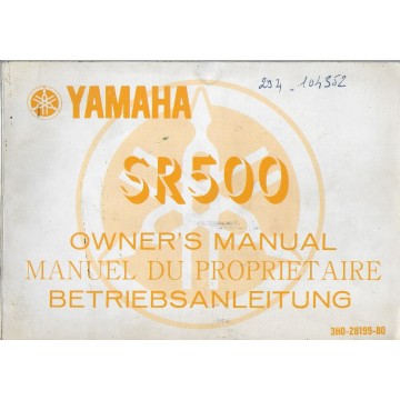 YAMAHA SR 500 de 1979 type 3H0