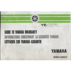 YAMAHA Carnet de garantie 1975 neuf. (02 / 1975)