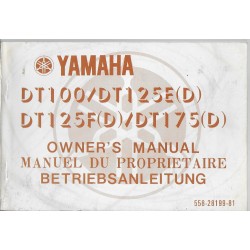YAMAHA DT 100 / DT 125 E (D) / DT 125 F (D) / DT 175 (D) type 558 de 1977
