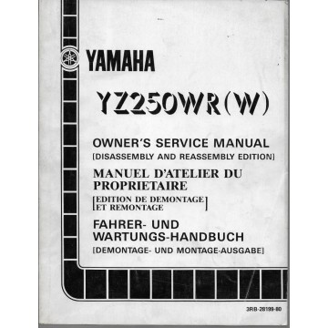 YAMAHA YZ 250 WR (W) type 3RB (manuel atelier 10 / 1988) 