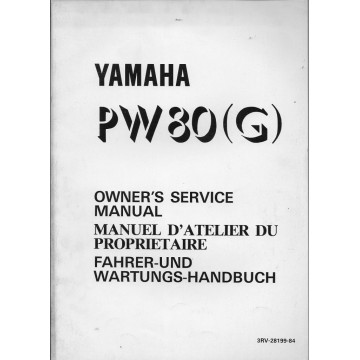 Manuel atelier YAMAHA PW 80 (G) Type 3RV 1995