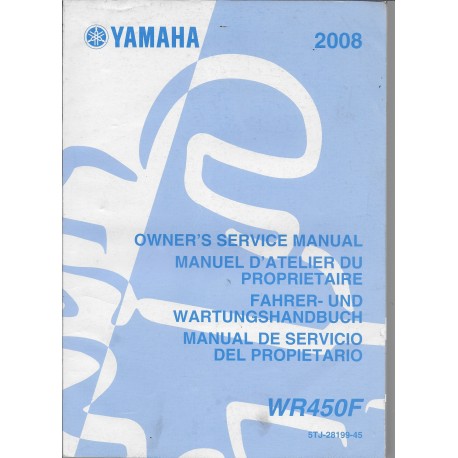 YAMAHA WR 450 F (X) de 2008  type 5TJ