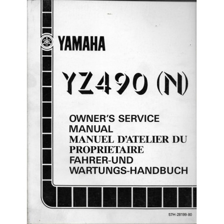 Manuel atelier YAMAHA YZ 490 (N) 1985  type 57H