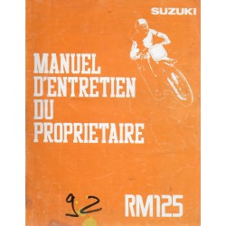 Manuel atelier SUZUKI RM 125 N de 1992  (07 / 1991) 