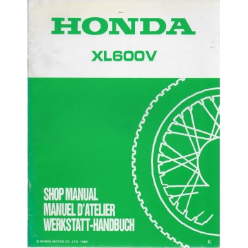 HONDA XL 600 VK de 1989 (Additif novembre 1988)