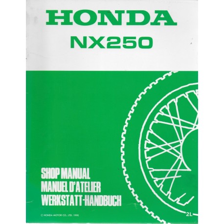HONDA NX 250 de 1991 (Additif 11 / 1990)