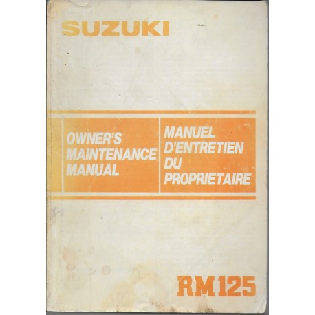 Manuel atelier SUZUKI RM 125  de 1984  (12 / 1983) 