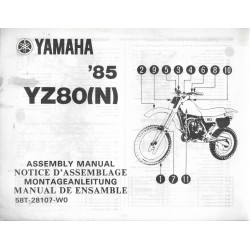 YAMAHA YZ 80 (N) 1985 (assemblage 09 / 1984) type 58T