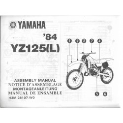 YAMAHA YZ 125 (L) 1985 (assemblage 09 / 1983) type 43M