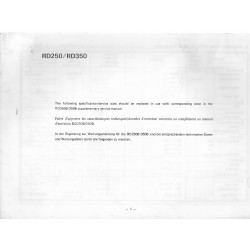 YAMAHA RD 250 (B) / RD 350 (B) modèle 1975 (suppl 11 / 1974)