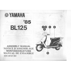 YAMAHA BL 125 1985 (assemblage 09 / 1984) type 50W