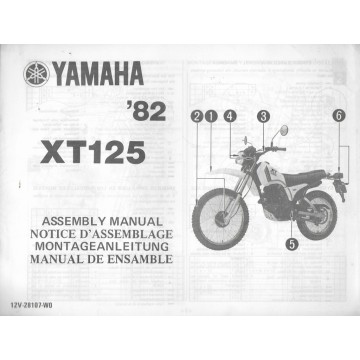 YAMAHA XT 125 1982 (assemblage 12 / 1981) type 12V