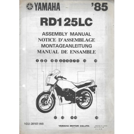 YAMAHA RD 125 LC 1985 (assemblage 03 / 1985) type 1GU