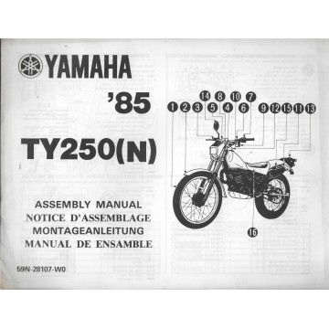 YAMAHA TY 250 (N) 1985 (assemblage 10 / 1984) type 59N