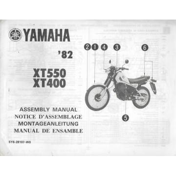 YAMAHA XT 400 / 550 1982 (assemblage 02 / 1982) type 5Y6