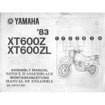 YAMAHA XT 600 Z / ZL 1983 (assemblage 04 / 1983) type 34L